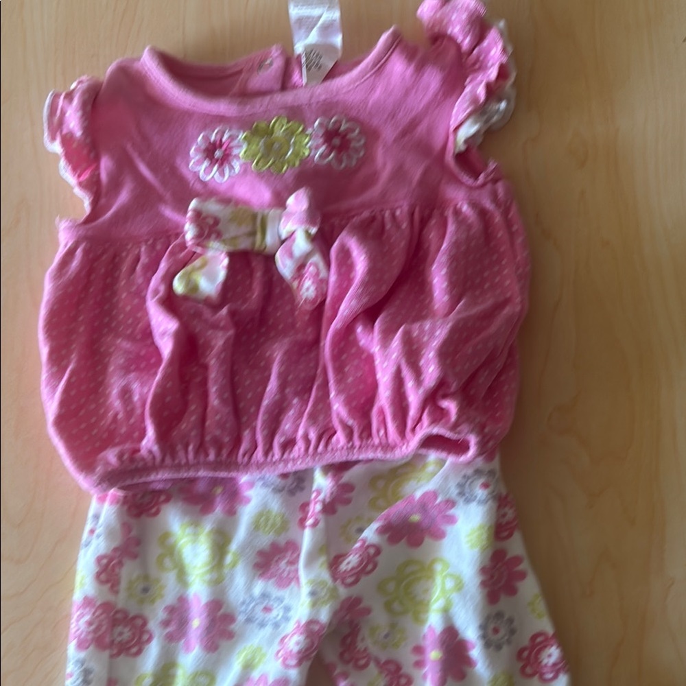 Baby Girl's Pink Floral Outfit